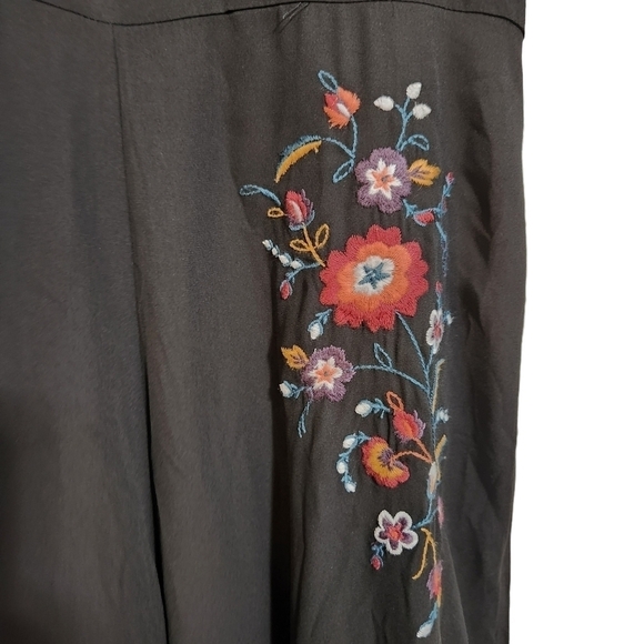 Charming Charlie Jumpsuit Romper Black Embroidered Bohemian, sz M - Picture 4 of 11